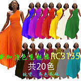 2025 One-shoulder Cut-out Pleated Maxi Dress RC-3007