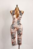 Hot Sexy Backless Leopard Print Women Halter Tight Jumpsuit XS-K25L619
