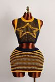 New Knitted Fashion Slim Vest Sexy Hip Skirt Two-Piece Set XS-K25L637