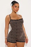 Sexy Leopard Print Straps Slim Women Tight Romper XS-K25L730