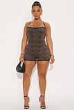 Sexy Leopard Print Straps Slim Women Tight Romper XS-K25L730