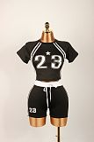 New Fashion Digital Printing Slim Fit Short-Sleeved T-Shirt Shorts Two-Piece Set XS-K25L636