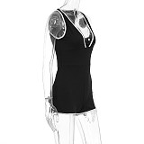Black Sexy Low-cut Women Sleeveless Tight Romper WSD-1994793