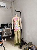 Halter-neck Printed Backless Sleeveless Tassel Dress NY-7581