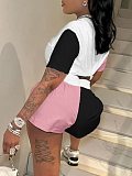 European American Fashion Printed Short Sleeve Women Two-piece Set RS-8018