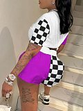 European American Fashion Printed Short Sleeve Women Two-piece Set RS-8018