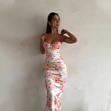 Fashion Print Women Straps Sleeveless Slim Long Dresses WSD-1992152