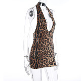 Hot Sexy Backless Halter Leopard Print Women Mini Nightclub Dress WSD-1994392