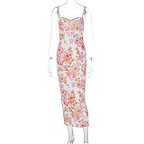 Fashion Print Women Straps Sleeveless Slim Long Dresses WSD-1992152