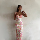 Fashion Print Women Straps Sleeveless Slim Long Dresses WSD-1992152