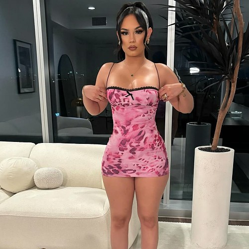 Sexy Print Women Straps Slim Package Hips Mini Dresses WSD-1994434