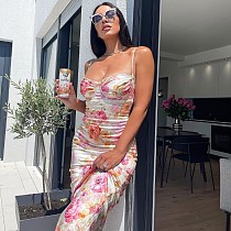 Fashion Print Women Straps Sleeveless Slim Long Dresses WSD-1992152