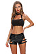 Black Patent Leather Women Hollow-out Nightclub Hot Shorts GZHY-864