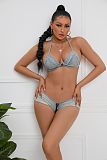 Women Low-waist Zipper Elastic Denim Hot Shorts GZHY-4007