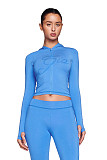 Slim Short Hoodied Long Sleeve High Waist Trouser Two Pieces Set RS-B8201