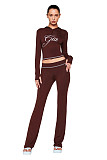 Slim Short Hoodied Long Sleeve High Waist Trouser Two Pieces Set RS-B8201