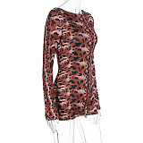 Women Leopard Print Long Sleeves Hot Sexy Backless Tight Bodysuit WSD-1994765