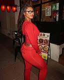 Slim Short Hoodied Long Sleeve High Waist Trouser Two Pieces Set RS-B8201