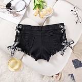 Sexy Broken-holes Women High-waist Denim Hotpants GZHY-808
