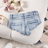 Women Lace-up High-waist Nightclub Denim Hotpant GZHY-9027
