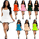 Summer Sleeveless Wavy Hem Fitted Strap Mini Dress RS-M3080