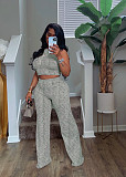 Summer Sleeveless Sweet Printed Wide-leg Trousers Set RS-3156