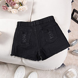Women High Waist Broken Holes Denim Plus Size Hotpant GZHY-9047