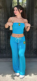 Strapless Wrap Chest High-waist Casual Trousers Outfits RS-B8198