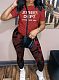Summer Round Neck Short Sleeve Camouflage Print Trouser Suits RS-8881