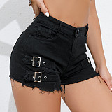 Women High Waist Broken Holes Denim Plus Size Hotpant GZHY-9047