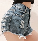 Super Sexy Broken Holes Girls High-waist Denim Hotpants GZHY-672