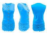 Sleeveless Top Flower Decorated Wrap Hip Skirt Set RS-M3083