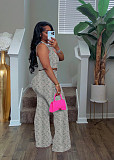 Summer Sleeveless Sweet Printed Wide-leg Trousers Set RS-3156