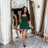 Summer Sleeveless Wavy Hem Fitted Strap Mini Dress RS-M3080