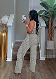 Summer Sleeveless Sweet Printed Wide-leg Trousers Set RS-3156