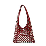 Spring Rivet Large Capacity Bucket Bag Single Shoulder Armpit Bag RS-3675CC