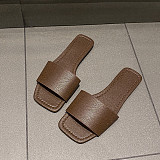 Solid Square Toed Flat Bottom Casual Outdoor Flip-flops Shoes RS-20250820