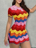 Candy Lapel Knitted Tight Fitting Buttocks Dress RS-1976