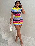 Candy Polo Collar Knitted Fashion Sweater Fitted Dress RS-105012