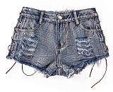Hot Sexy Lace-up High Waist Women Short Jeans GZHY-861