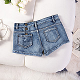 Girl High Waist Casual Short Jeans GZHY-6218