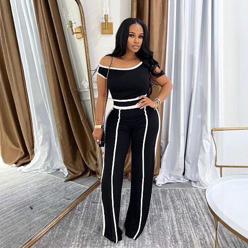 2025 One Shoulder High Waist Long Pants Set RS-3079
