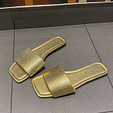 Solid Square Toed Flat Bottom Casual Outdoor Flip-flops Shoes RS-20250820