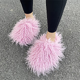 Beach Woolen Flat Home Woolen Mongolian Fur Slippers RS-S428