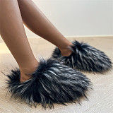 Women Winter Leopard Wool Flat Home Slippers RS-S603