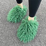 Beach Woolen Flat Home Woolen Mongolian Fur Slippers RS-S428