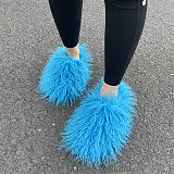 Beach Woolen Flat Home Woolen Mongolian Fur Slippers RS-S428