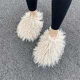 Beach Woolen Flat Home Woolen Mongolian Fur Slippers RS-S428