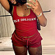 Casual Knit Vest Letter Printed Sweatshirt Slim Set RS-250821