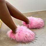 Women Winter Leopard Wool Flat Home Slippers RS-S603